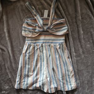 AE American Eagle Striped Romper M Tall